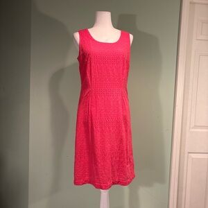 LLBean Women’s Pink Sleeveless sheath Dress size 8